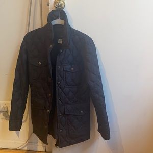 Jcrew black quilted jacket with gold hardware
